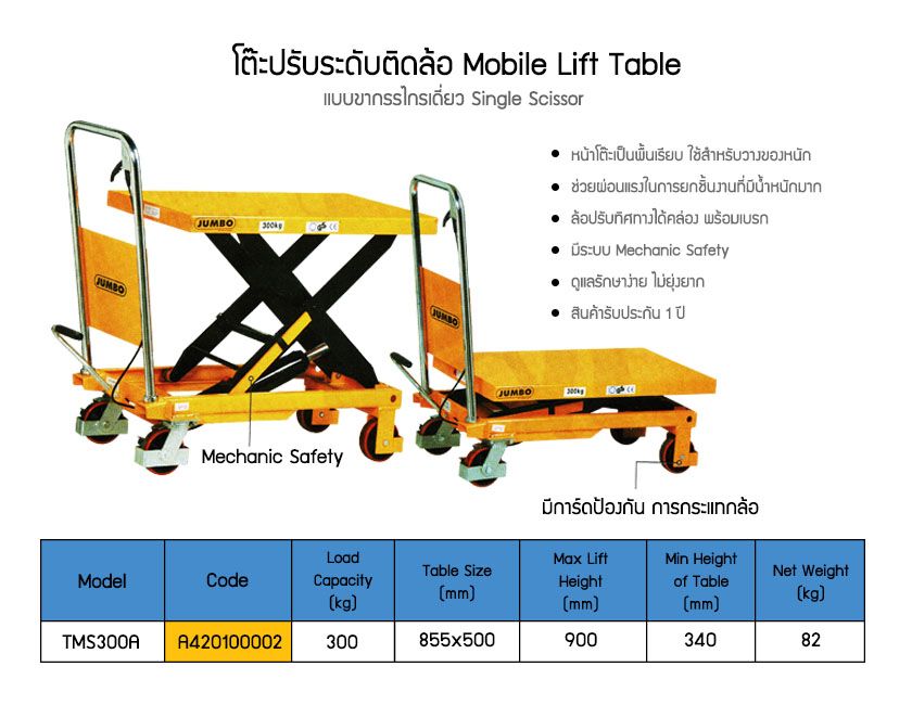 โต๊ะปรับระดับติดล้อ