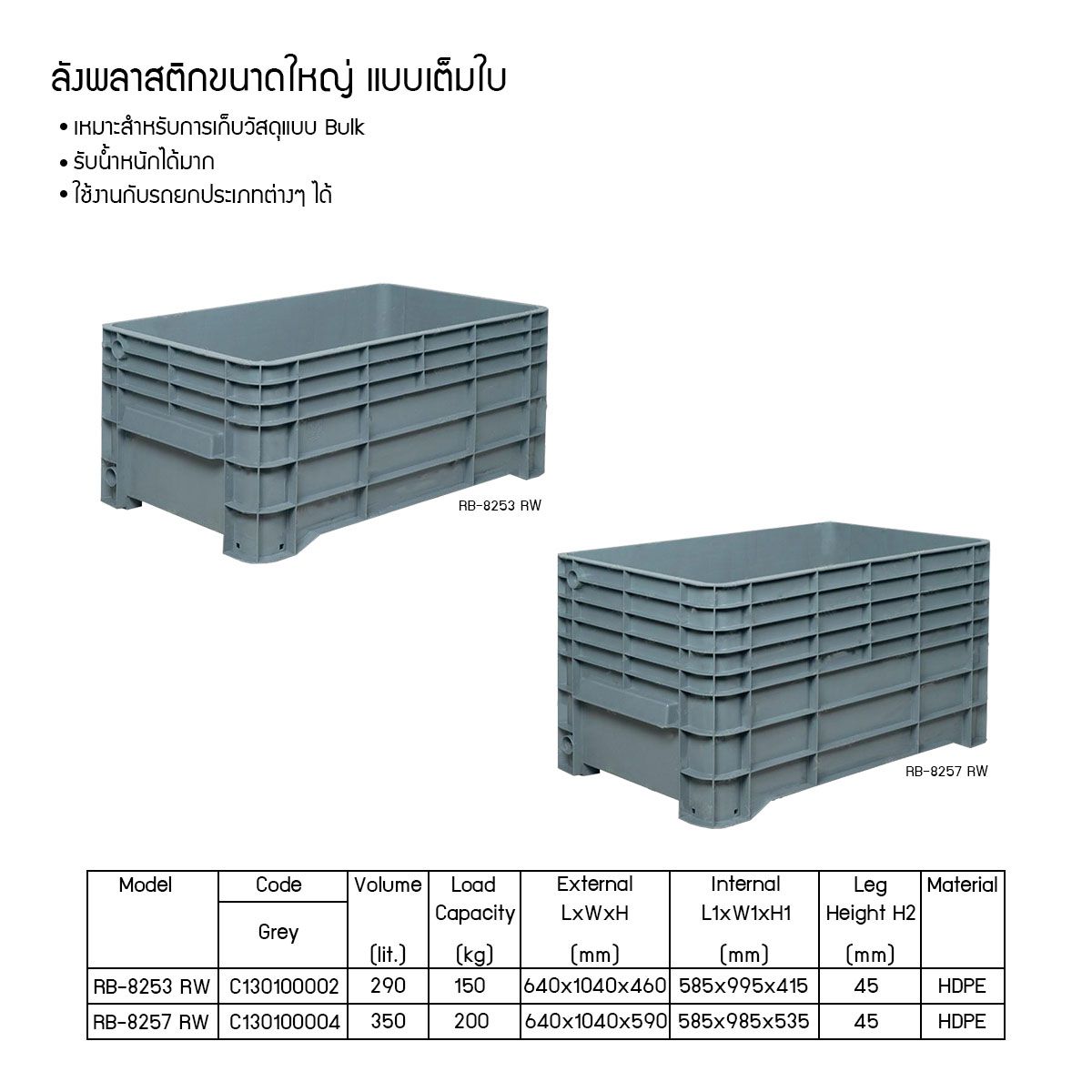 ลังพลาสติกแบบทึบ