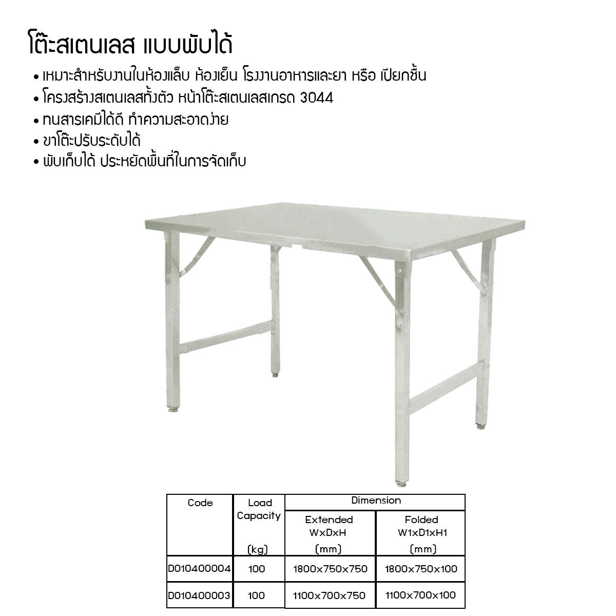 โต๊ะสแตนเลส